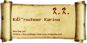 Kürschner Karina névjegykártya